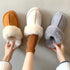 Women's Warm Plush Slip-on Platform Slippers